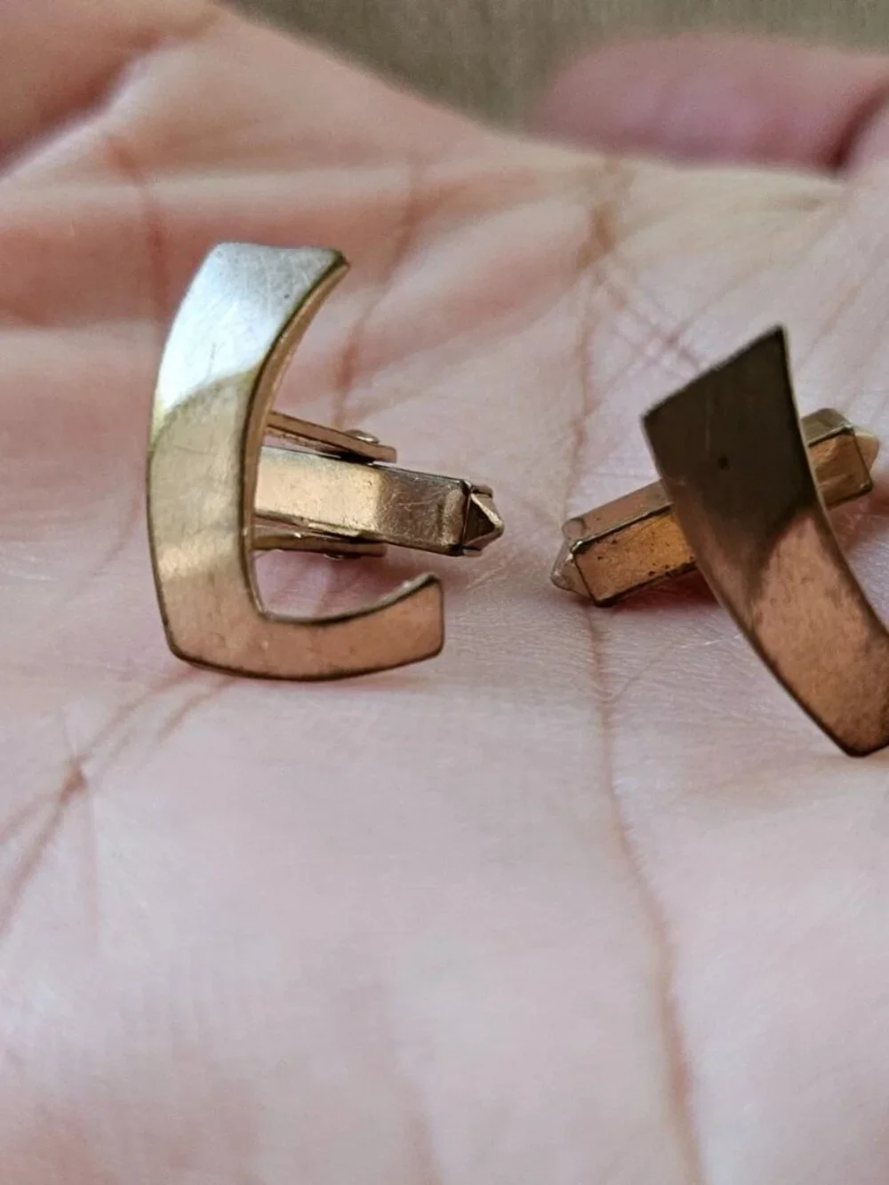 Vintage Cufflinks Gold Tone Initial Letter L Fashion Men Jewelry Cuff Links